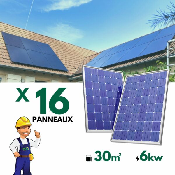 Les panneaux solaires sont un ensemble de 16 modules photovoltaïques couvrant une surface totale de 30 mètres carrés. Ils ont une puissance de 6000 watts-crête (WC) et sont capables de générer de l'électricité avec une consommation allant de -1500 à 1500 watts